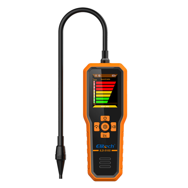 Elitech ILD-510S Infrared Refrigerant Leak Detector, 3 Sensitivity Levels 3/7/14 g/yr, 10-Year Sensor, 2.8-Inch TFT Display, Audible Vibration Visual Alerts for HVAC AC Automotive CFC HCFC HFC HFO