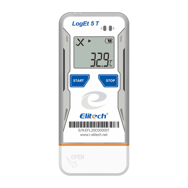 Elitech USB Digital Temperature Data Logger Reusable Recorder with Shadow Data 32000 Points , Auto PDF/ CSV Report, for Windows/MacOS, Refrigerator Thermometer LogEt5T
