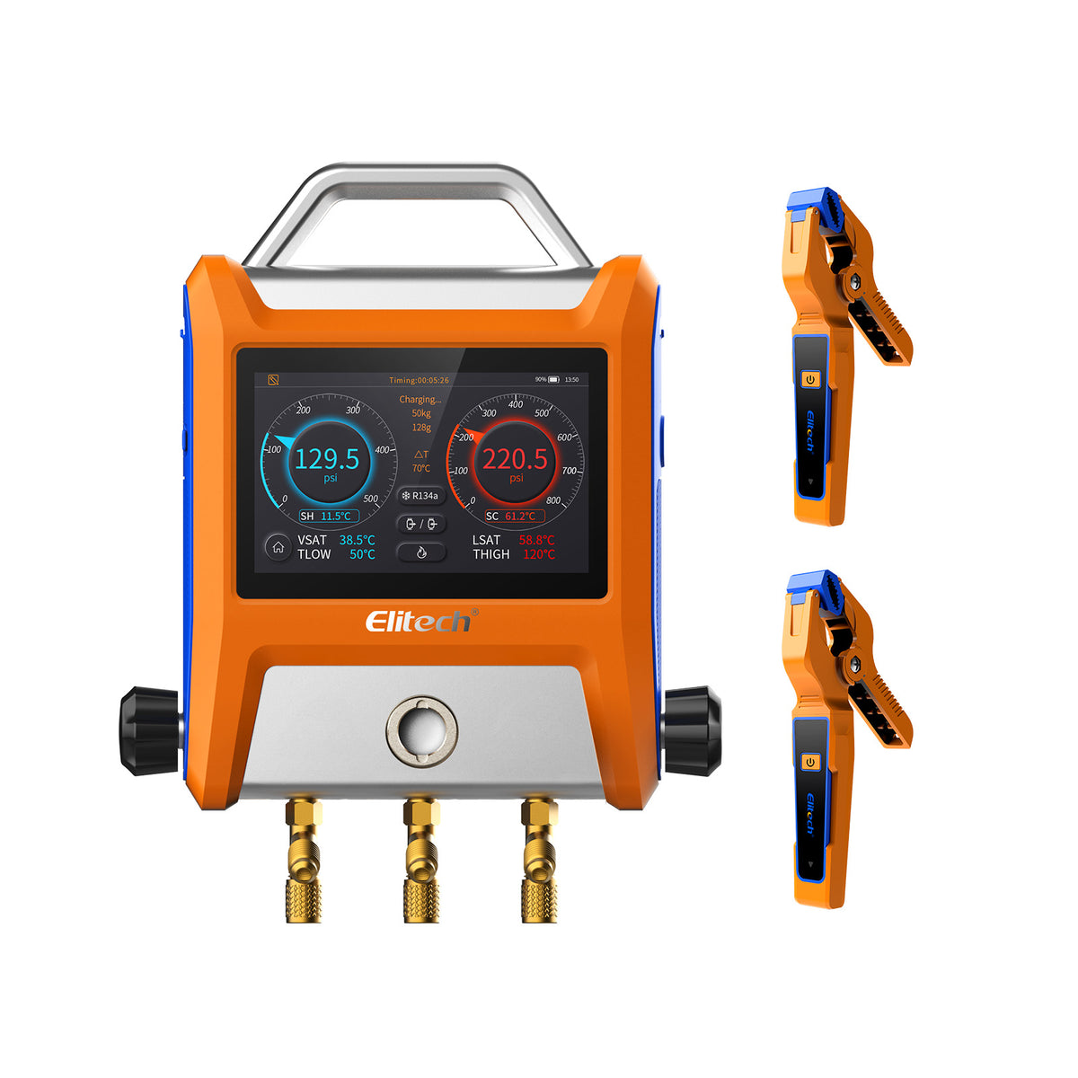 Elitech EMG-20V Intelligent HVAC Digital Manifold 2 Valves with 5” Smart Touch Screen