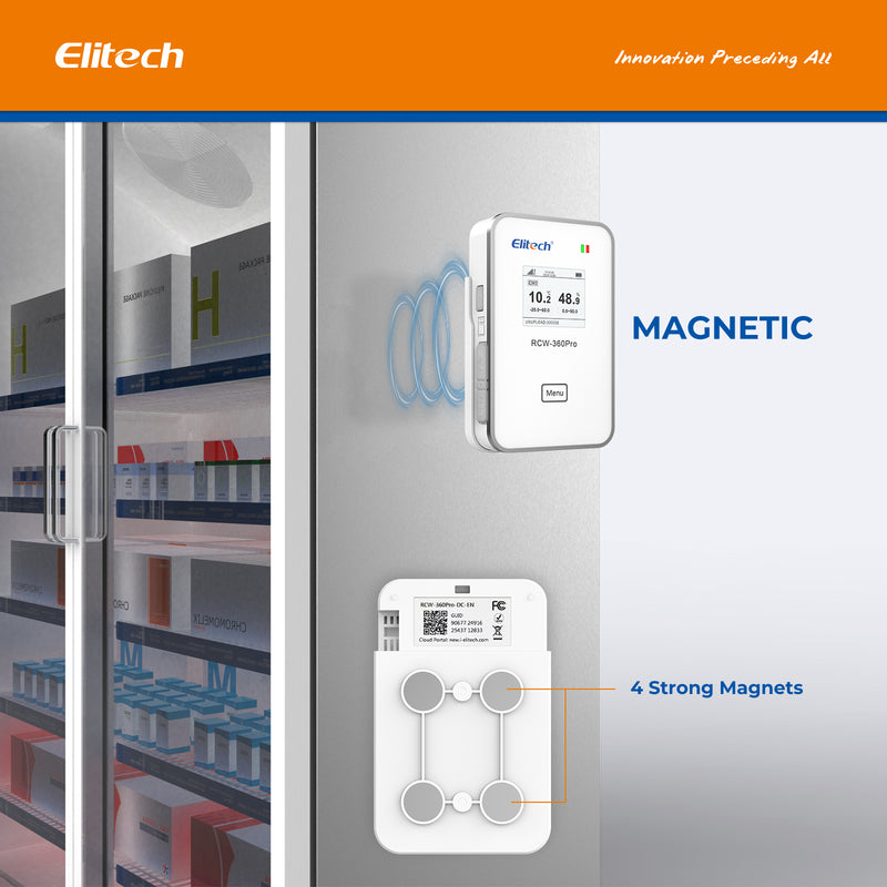 Elitech 4G Cellular & WiFi Temperature Humidity CO2 Sensor Data Logger 100000 Points, 24/7 Monitor, 2-Year Subscription Included, App/Email/Text/Sound Alerts. Cloud Storage, Monitor Anywhere, Anytime