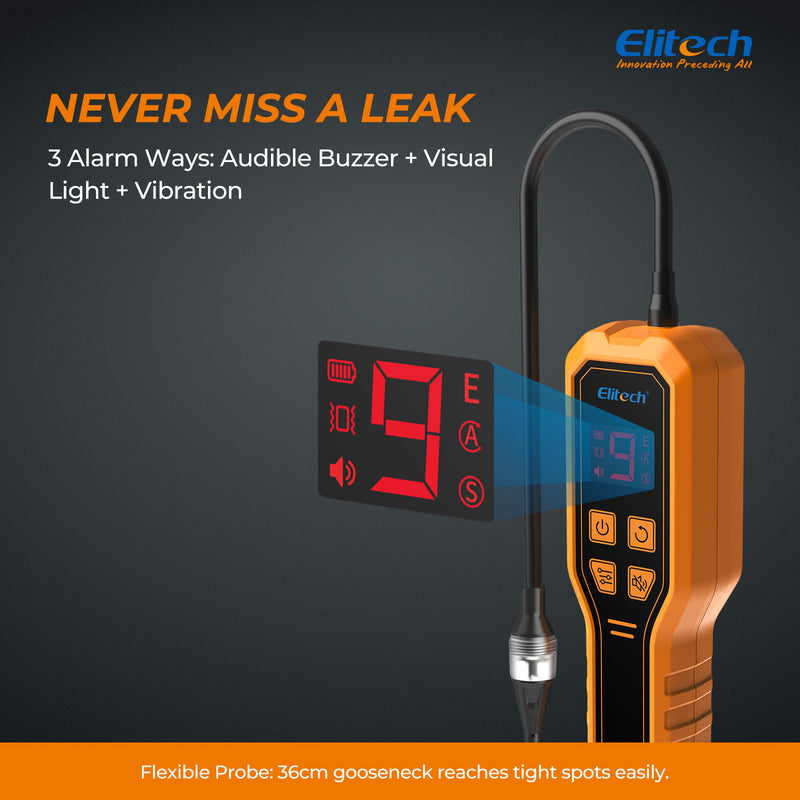 Elitech ELD-270 Heated Diode Refrigerant Leak Detector, HVAC Freon Sniffer with Digital Display & Vibration Alarm, High Sensitivity (2g/yr) for R410A R134a R1234yf R290 CFCs HCFCs HFCs