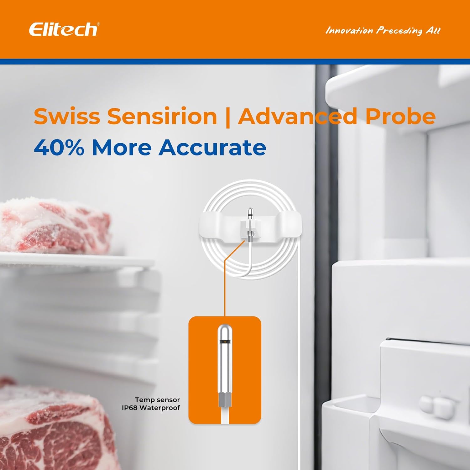 Elitech Bluetooth Thermometer Data Logger Temperature with Shadow Data 100000 Points Data Storage Export, Pharmacy Vaccine DDL Calibration Certificate, MAX MIN AVR MKT GSP-6Pro-GLE/THE