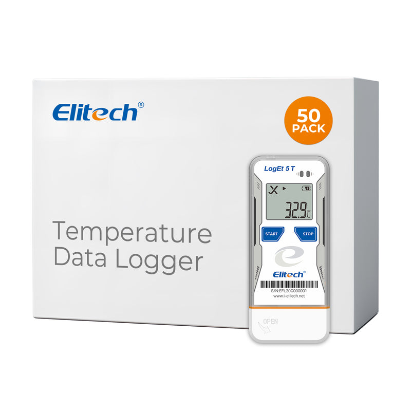 Elitech USB Digital Temperature Data Logger Reusable Recorder with Shadow Data 32000 Points , Auto PDF/ CSV Report, for Windows/MacOS, Refrigerator Thermometer LogEt5T