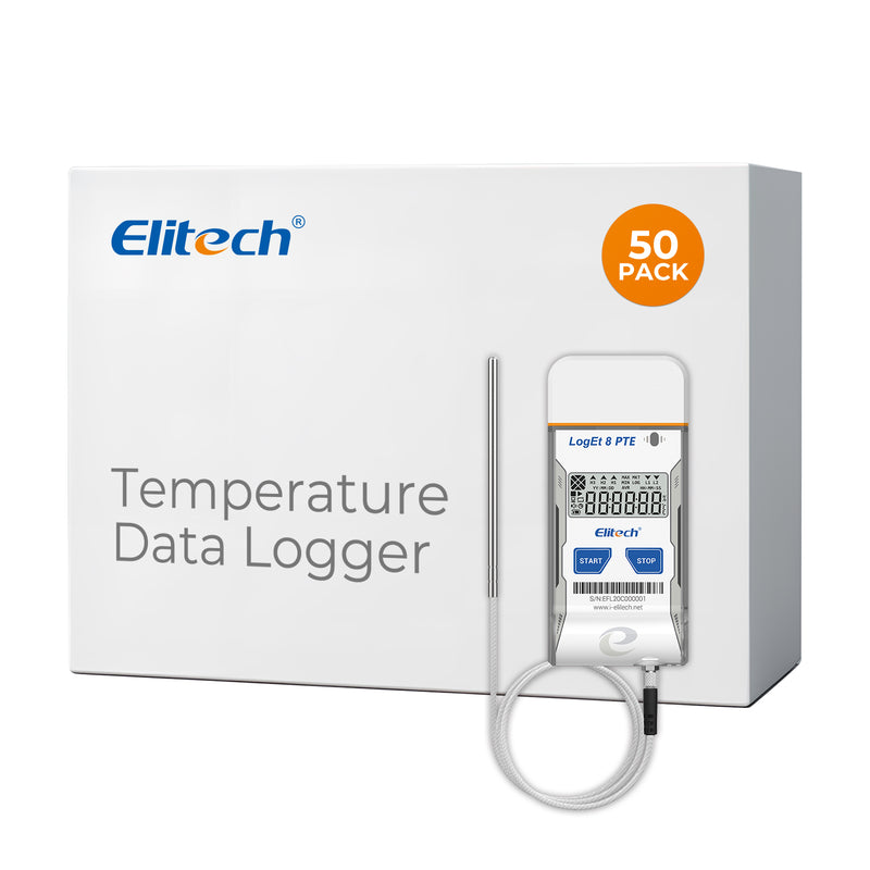 Elitech USB Temperature Data Logger Reusable Temperature Recorder Refrigerator Thermometer High Accuracy External Temperature Sensor, Auto PDF Report USB Port 32000 Points LogEt 8 PTE, -85～150℃