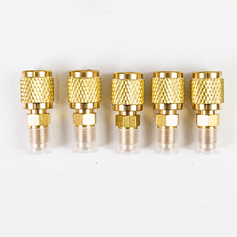 Elitech  HVAC Brass Fitting Adapter Reducer,  1/4" SAE Male to 5/16" SAE Female, Leak-Proof Refrigerant Connector for R410A R22 R134A Mini Split Air Conditioner Systems (pack of 5)