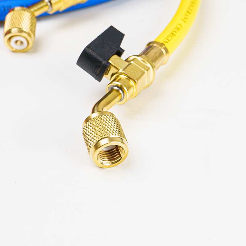 Elitech 1/4" Ball Valve Refrigerant Charging Hoses, 60", 800 PSI, for R134A R410A R22 R12 Refrigerant Systems