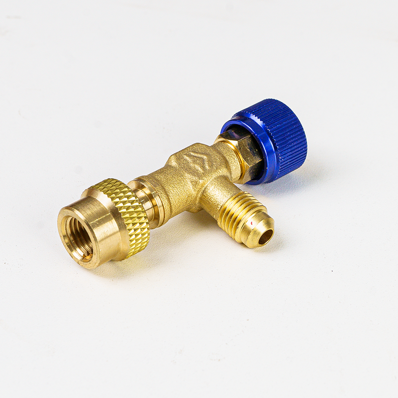 Elitech Safety Valve Refrigerant Charging Valve Brass Liquid Safety Valve for R134a R22 R407 R404 1/4in Male1/4in Female Air Conditioner Manifold