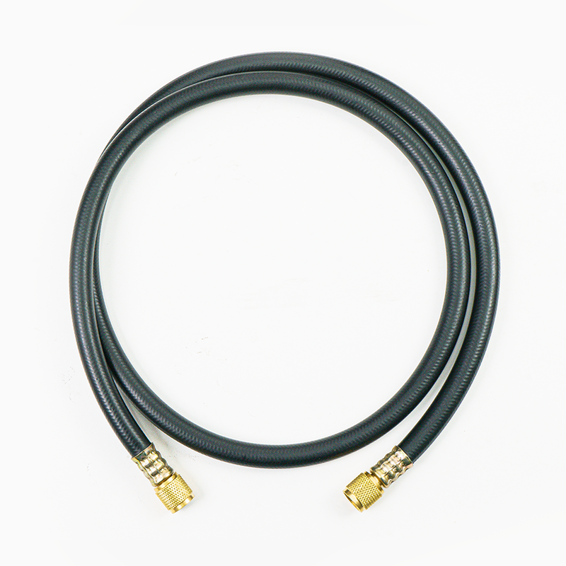 Elitech Hvac Vacuum Hose,Fittings 3/8" x 3/8",Heavy Duty Charging Vacuum Hose,Working Pressure: 600 (Psi),Burst Pressure: 3000 (Psi), 5 Ft, Black, For R134A, R404A, R22 and Common Refrigerants