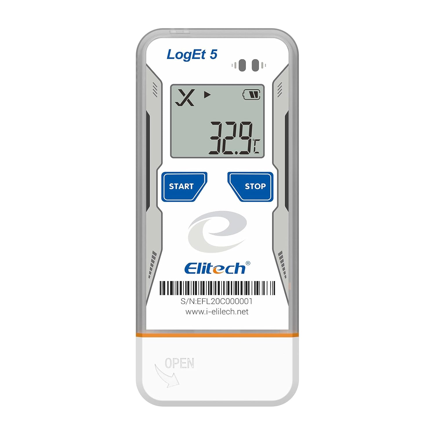 Elitech USB Digital Data Logger with Temperature Humidity External Probe Reusable Recorder with Shadow Data 32000 Points, Auto PDF/CSV Report, for Windows/MacOS, Refrigerator Thermometer LogEt5THE