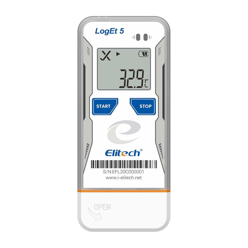 Elitech USB Digital Data Logger with Temperature Humidity External Probe Reusable Recorder with Shadow Data 32000 Points, Auto PDF/CSV Report, for Windows/MacOS, Refrigerator Thermometer LogEt5THE