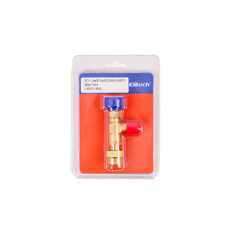 Elitech Safety Valve Refrigerant Charging Valve Brass Liquid Safety Valve for R134a R22 R407 R404 1/4in Male1/4in Female Air Conditioner Manifold