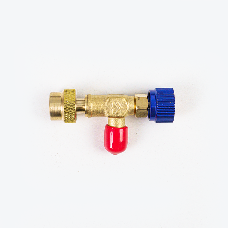 Elitech Safety Valve Refrigerant Charging Valve Brass Liquid Safety Valve for R134a R22 R407 R404 1/4in Male1/4in Female Air Conditioner Manifold
