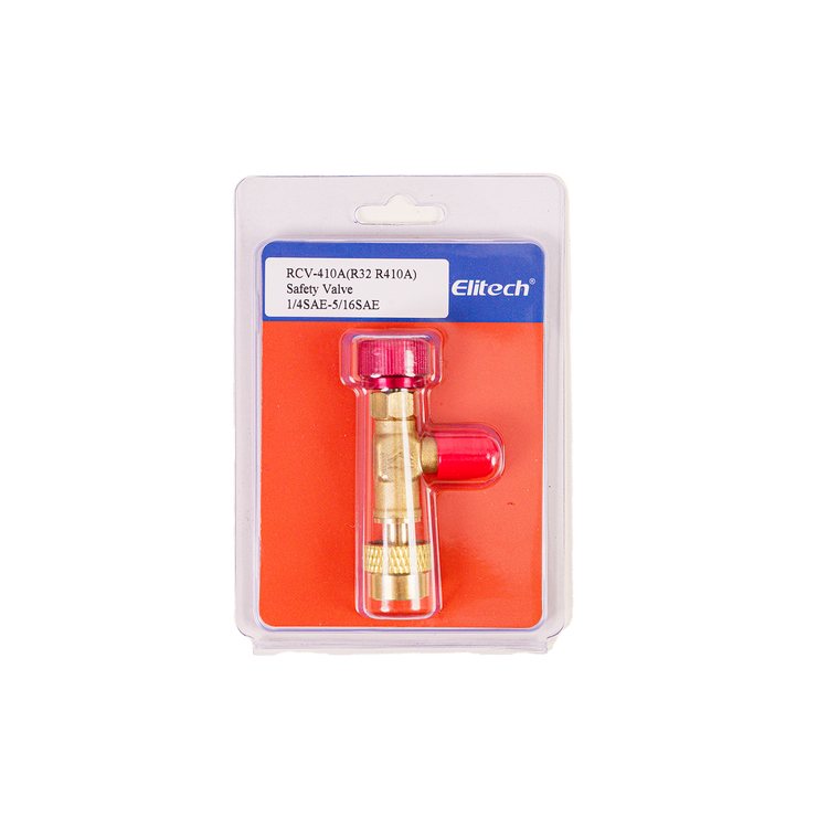 Elitech R32 R410a Refrigerant Charging Safety  Valve, 1/4" Male to 5/16" Female,  for R32 R410a Air Conditioner Manifold Brass Low Loss Fittings