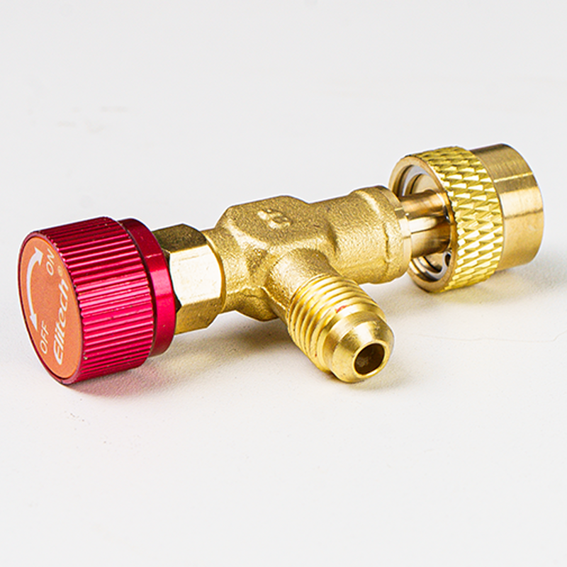 Elitech R32 R410a Refrigerant Charging Safety  Valve, 1/4" Male to 5/16" Female,  for R32 R410a Air Conditioner Manifold Brass Low Loss Fittings