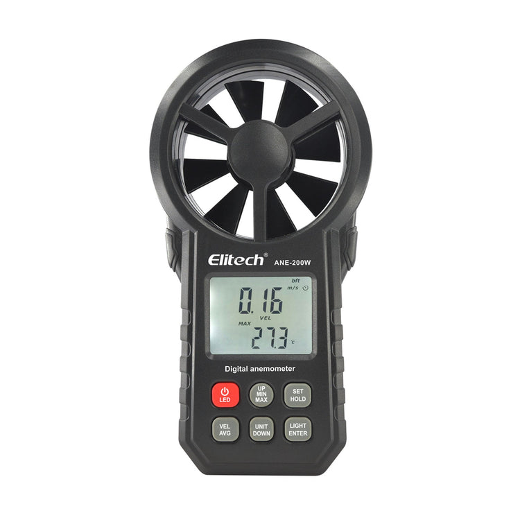 Elitech ANE - 200W Bluetooth Anemometer, Digital Wind Speed Meter with Temperature and USB Data Export, CFM/CMM Air Flow Measurement, for HVAC and Environmental Testing - Elitech Technology, Inc.