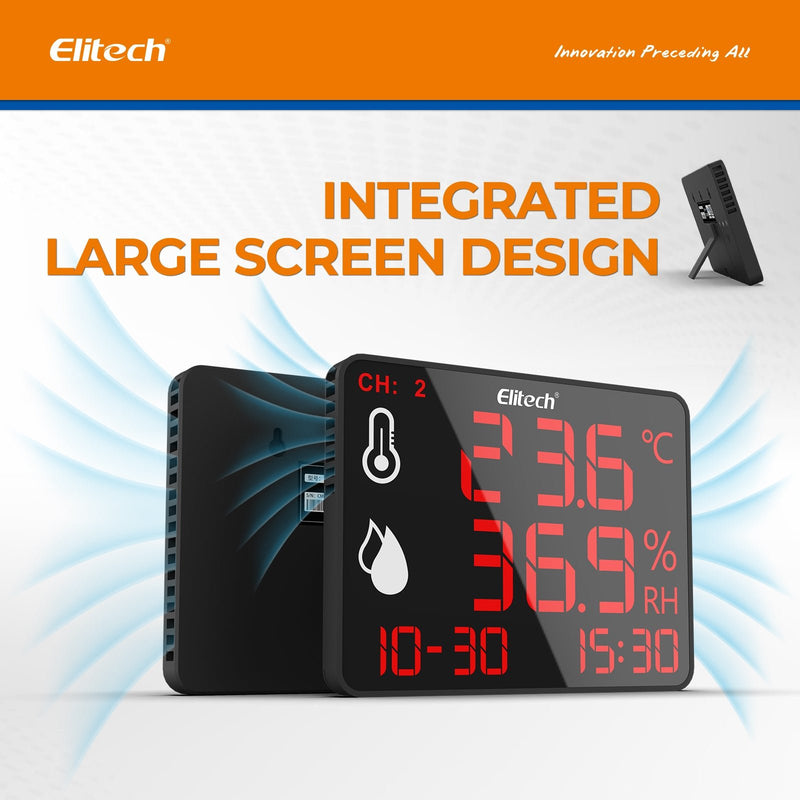 Elitech High Accuracy Digital Hygrometer Thermometer Bluetooth Data Logger 30000 Points, Humidity Temperature Monitor With Calibration Certificate for Audit, For Greenhouse/ Warehouse/ Lab/ Hospital DR - 230 - Elitech Technology, Inc.