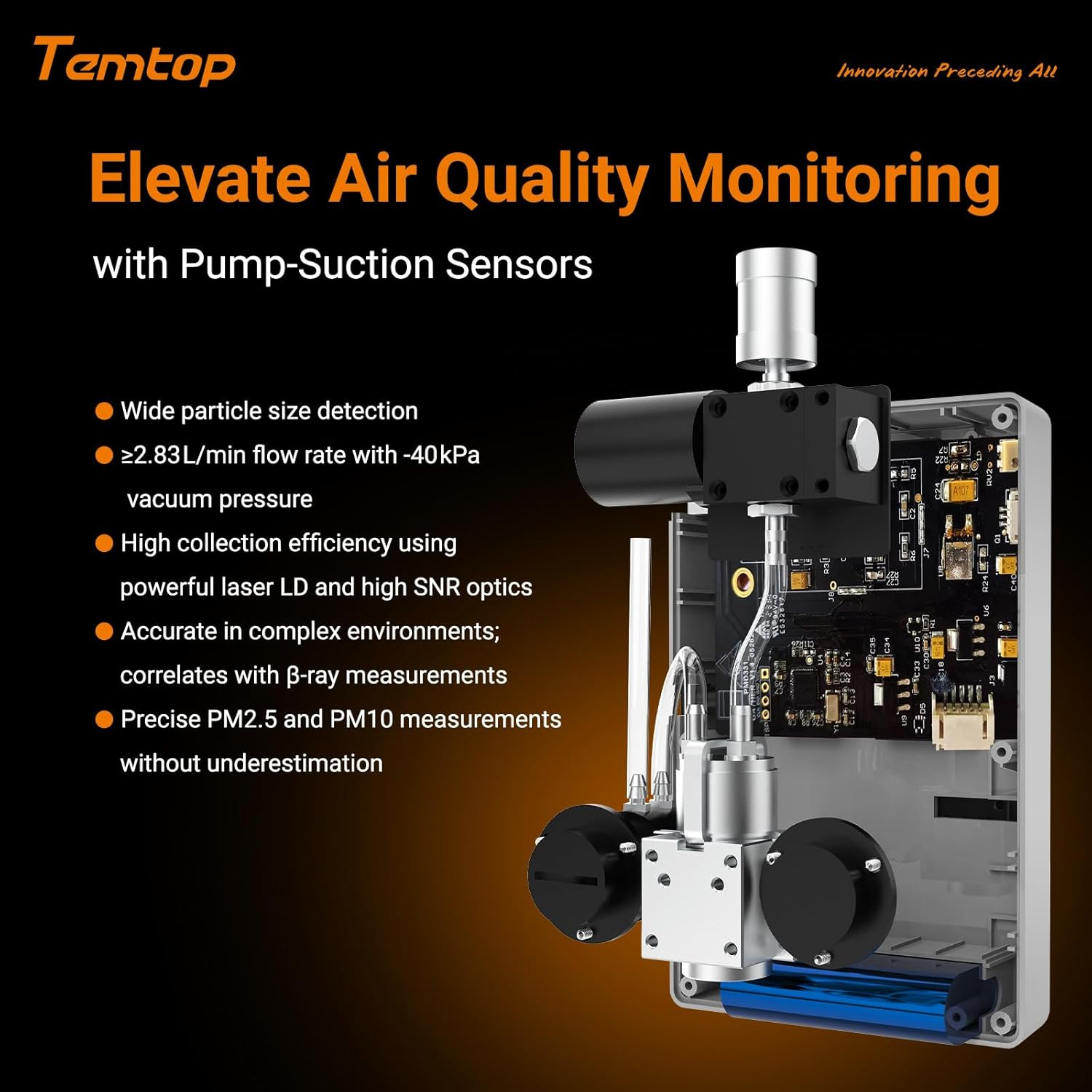 Temtop Innovative Handheld Particle Counter for Air Quality Measurement Conform to ISO Standard PMD 331