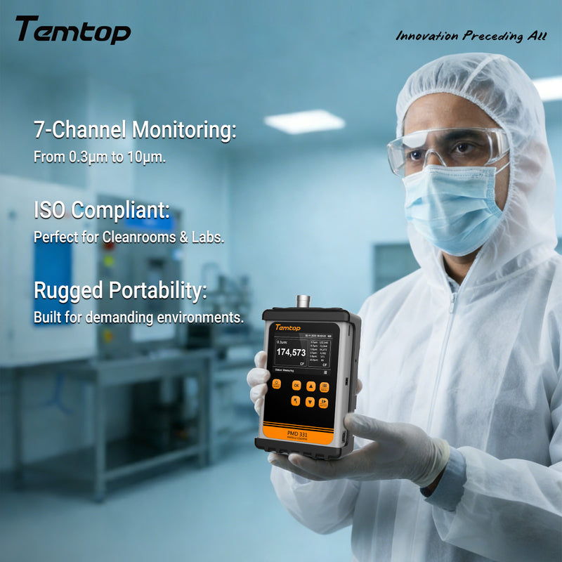 Temtop Innovative Handheld Particle Counter for Air Quality Measurement Conform to ISO Standard PMD 331 - Elitech Technology, Inc.