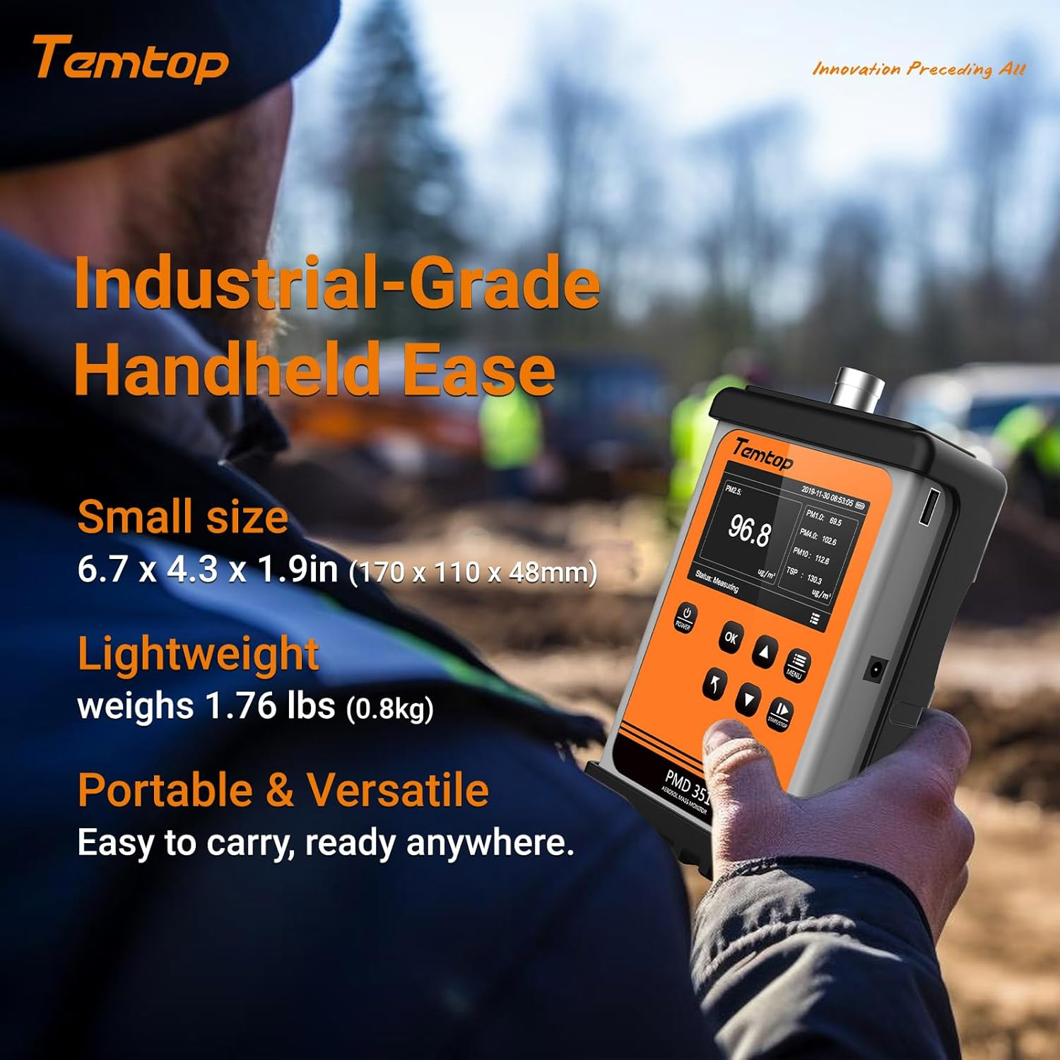 Temtop Handheld Particle Counter Particulate Meter for PM1.0/PM2.5/PM4.0/PM10/TSP PMD 351