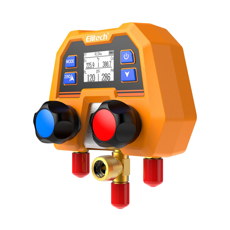 (Pre - order) Elitech Digital Manifold Gauge for HVAC, Refrigeration & AC Systems – Pressure & Temperature Measurement, LCD Display, DMG - 2SE - Elitech Technology, Inc.