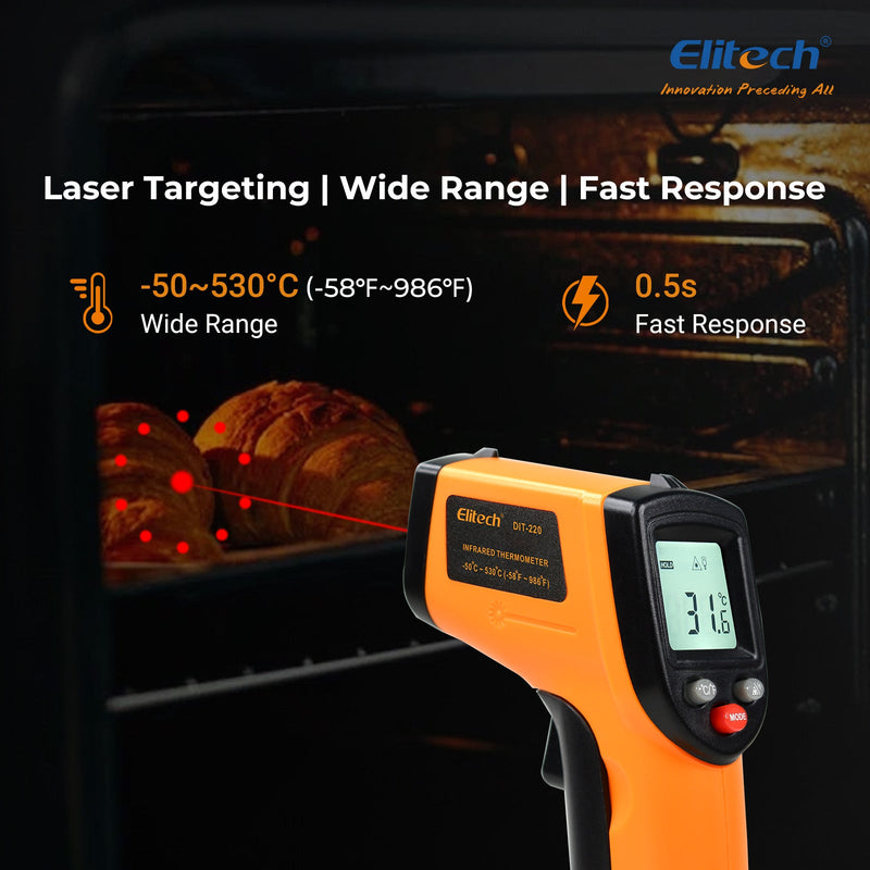 (Pre - order)DIT - 220 Infrared Thermometer – High - Precision, Non - Contact Temperature Gun with Laser Targeting, Adjustable Emissivity, and Self - Calibration - Elitech Technology, Inc.