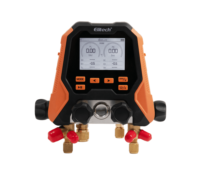 (Pre - order)Elitech MS - 870 HVAC Digital Manifold Gauge Set, 4 - in - 1 Refrigeration Tool with Vacuum, Pressure - Hold, Data Logging, Supports 18 Refrigerants, Bluetooth APP, for HVAC/R Systems - Elitech Technology, Inc.