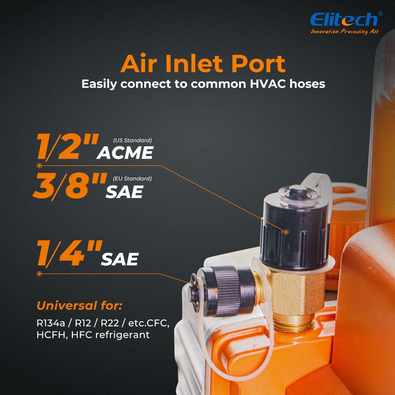 (Pre - order)Elitech NVP - 3 HVAC Vacuum Pump 3CFM 1.5L/S 1/4HP Single Stage Rotary Vane Air Vacuum Pump for HVAC and Refrigeration Systems, Durable and Easy to Maintain - Elitech Technology, Inc.