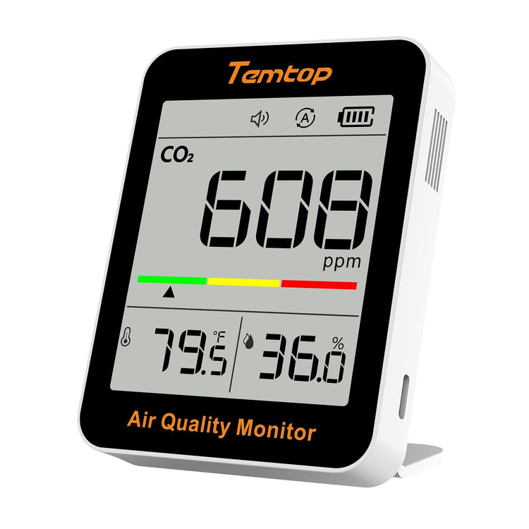 Temtop C1 CO2 Monitor Air Quality Monitor, Indoor Carbon Dioxide Detector, Tester for CO2, Temperature and Humidity - Elitech Technology, Inc.