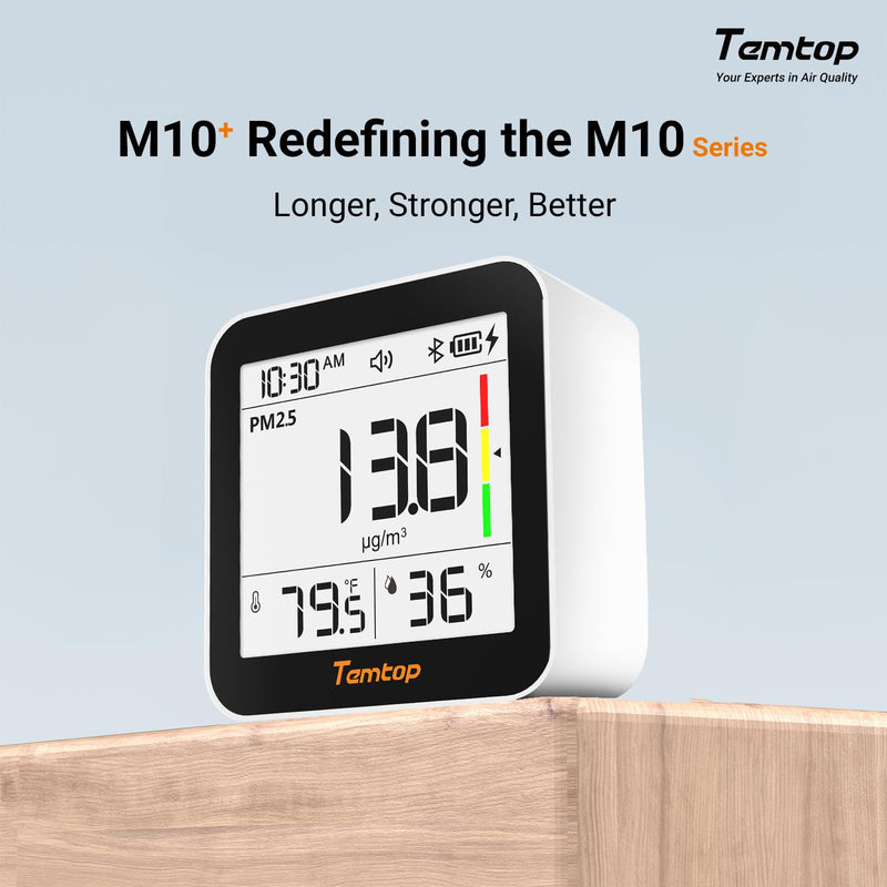 Temtop M10+ Smart Indoor Air Quality Monitor for CO2, AQI, PM2.5, VOC Temperature & Humidity with App - Elitech Technology, Inc.