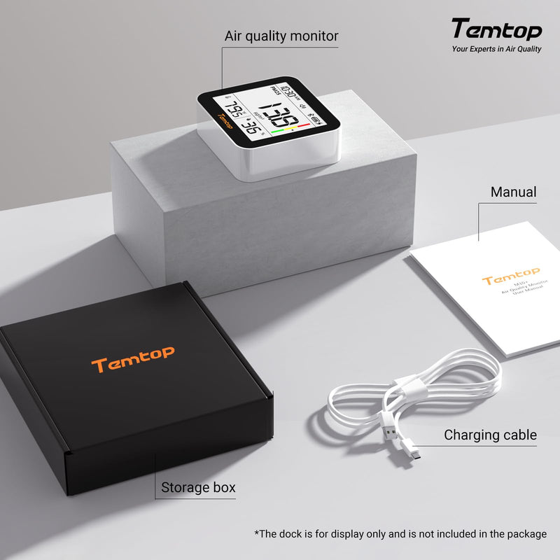 Temtop M10+ Smart Indoor Air Quality Monitor for CO2, AQI, PM2.5, VOC Temperature & Humidity with App - Elitech Technology, Inc.