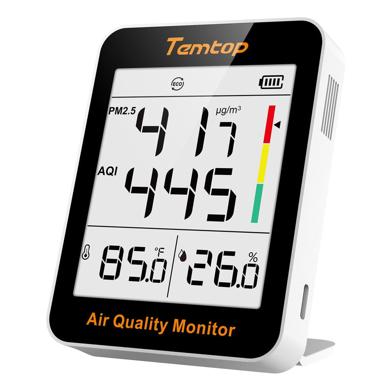 Temtop S1 - up Indoor Air Quality Meter Temperature & Humidity AQI PM2.5 Monitor with Accurate Sensor - Elitech Technology, Inc.