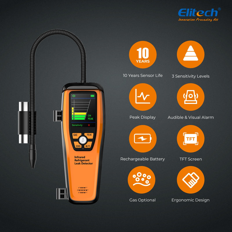 Elitech Infrared Refrigerant Leak Detector Series Detect All HFC, CFC, HCFC, HFO and Blends - Elitech Technology, Inc.