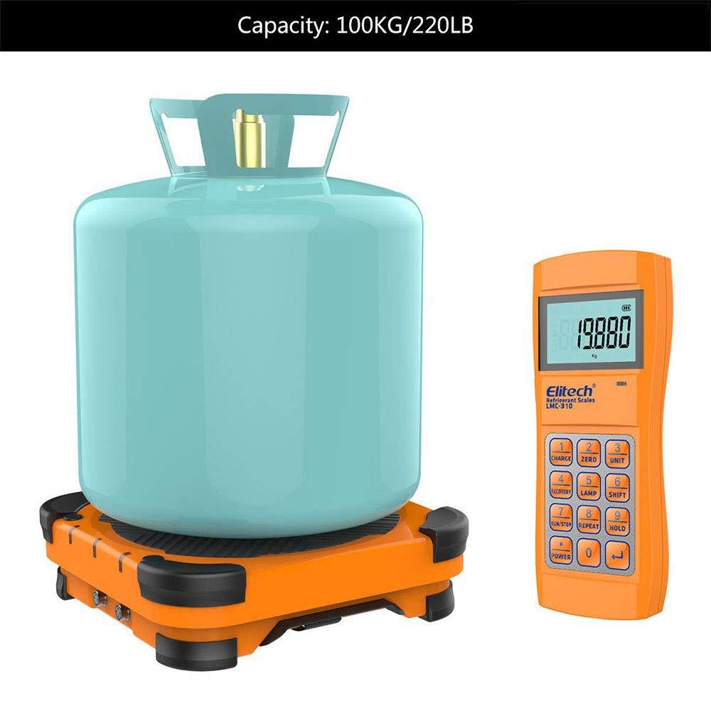 Elitech LMC-310 Bluetooth Refrigerant Electronic Charging Scale w/ Charging Valve at 220 lbs/100kgs - Elitech Technology, Inc.