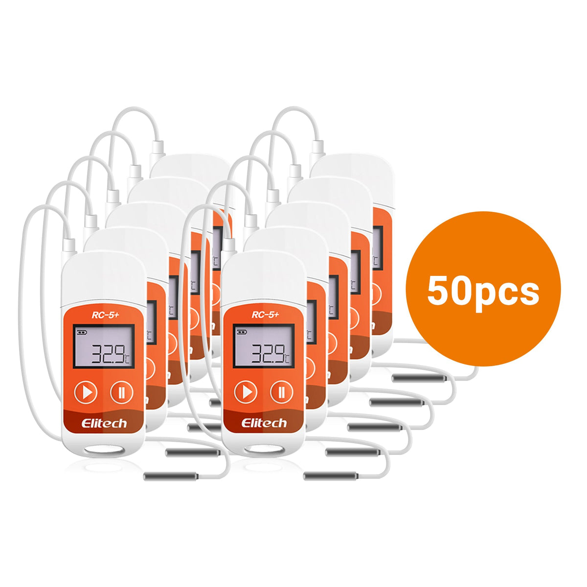 Elitech RC-5+ TE PDF USB Reusable Temperature Data Logger Internal Sensor External Probe -22℉~158℉ - Elitech Technology, Inc.