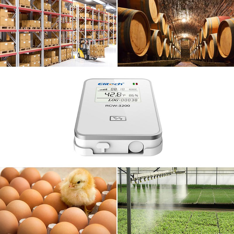 Elitech RCW-3000 & RCW-3200 WiFi 4G Wireless Temperature Humidity Data Logger and Transceiver Monitor System with Cloud and Mobile App - Elitech Technology, Inc.
