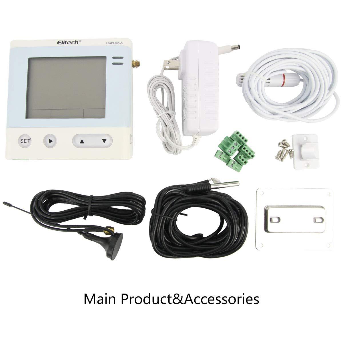 Elitech RCW-400A Wireless Temperature and Humidity Data Logger Remote Monitor Cloud Data Storage with 4 Sensors - Elitechustore