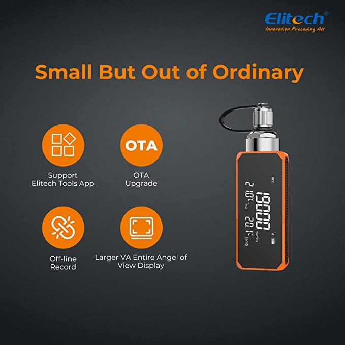 Elitech Vacuum Microns Digital Microns Gauge HVAC Refrigerant Vacuum Tester 1/4" SAE, VGW-Mini - Elitech Technology, Inc.