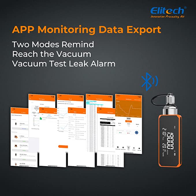 Elitech Vacuum Microns Digital Microns Gauge HVAC Refrigerant Vacuum Tester 1/4" SAE, VGW-Mini - Elitech Technology, Inc.