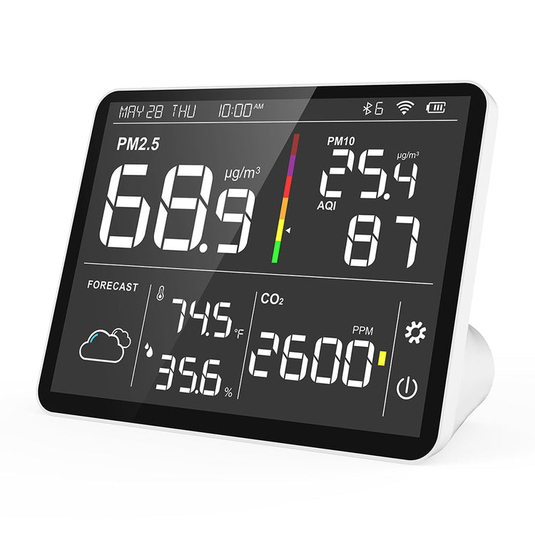 Temtop M100 Indoor CO2 Meter & Air Quality Monitor 8 in 1 Integrated Sensor - Elitech Technology, Inc.